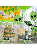 Green Alien Theme Hanging Swirls UFO Party Decorations for Kids Birthday & Shower