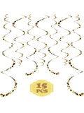 15pcs Cheetah Hanging Swirl Party Decorations Animal Print Party Supplies