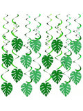 32 pcs Hawaiian Luau Palm Leaf Hanging Decorations for Tropical Party