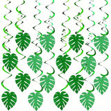 32 pcs Hawaiian Luau Palm Leaf Hanging Decorations for Tropical Party