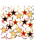 39pcs Red Gold Black Star Hanging Swirls for Movie Night & Parties