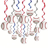 Baseball Hanging Swirls 42pcs Birthday Party Ceiling & Wall Decor