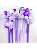 8-Pack Crepe Paper Streamers Purple Shades White 1.8x82 Inch for Party Decor