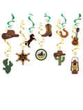10pcs Western Cow Hanging Swirl Party Decorations Birthday Streamers