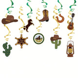10pcs Western Cow Hanging Swirl Party Decorations Birthday Streamers