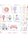 Ice Cream Sweet One Hanging Swirls 20pcs First Birthday Decor
