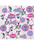 24pcs Cheerleading Hanging Swirls Hot Pink and Blue Party Decor