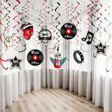 30pcs Rock and Roll Music Party Hanging Swirl Ceiling Decorations