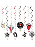 30pcs Rock and Roll Music Party Hanging Swirl Ceiling Decorations