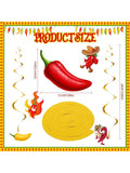 30pcs Chili Pepper Whirl Streamers Red Yellow Green Cinco de Mayo Decor
