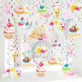 Candy Hanging Swirls 30pcs Candyland Birthday & Sweet Theme Party Decorations