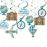 30PCS Travel Themed Hanging Swirls Adventure Bon Voyage Party Decor