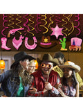 Western Cow Party Decorations 30pcs Ceiling Hanging Swirls for Kids & Classroom
