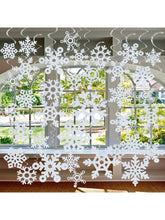 36 Pcs Snowflake Hanging Swirls For New Year Christmas Winter Party Decorations -