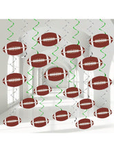 48-Piece Football Party Hanging Swirls and Sports Decor for Birthday and Events