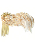 50pc Champagne Lace Ribbon Wands with Bells Party Favors Streamers