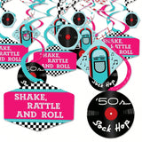 50s Sock Hop Rock N Roll Party Hanging Swirls Set of 40
