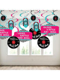 50s Sock Hop Rock N Roll Party Hanging Swirls Set of 40