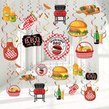 52pcs Summer Picnic Party Hanging Swirl Decorations for BBQ Birthday Carnival