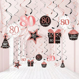 30PCS Rose Gold Hanging Foil Swirls for Birthday Party Ceiling Decor