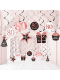 30PCS Rose Gold Hanging Foil Swirls for Birthday Party Ceiling Decor