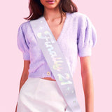 Finally 21 Purple Iridescent Foil Birthday Sash Party Decoration