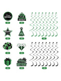 16PCS Green Black Birthday Hanging Swirls Party Ceiling Decorations