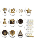 12th Birthday Black and Gold Hanging Swirl Ceiling Decorations