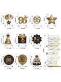 Happy 95th Birthday Hanging Foil Swirls with Cutouts Rose Gold Decor