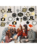 Happy New Years Swirl Decorations 2024 - Pack Of 30No Diy | Happy New Year Decorations 2024 | New Years Eve Party Supplies 2024 | Hanging Party Decor For New Years Eve Decorations 2024 -