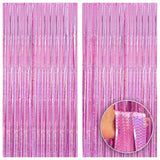 Laser Pink Fringe Curtain 2pcs 6.4x8ft Party & Birthday Decor
