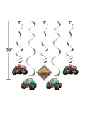 Monster Truck Dizzy Danglers, 5 Ct, Multi-Colored, 39"