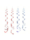 Red & Blue Foil Hanging Swirls 24pcs Baseball Theme Party Decor