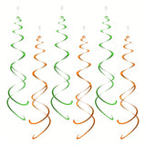 Green & Orange Party Swirl Decorations 20pcs for Birthday & Events