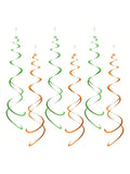 Green & Orange Party Swirl Decorations 20pcs for Birthday & Events