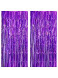 Xtralarge Purple Foil Fringe Curtain 2pcs 8x6.4ft Party & Event Decor