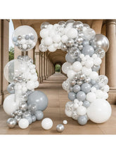 145PCS Silver White Garland Kit With Confetti Balloons For Wedding & Shower