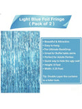 XL Blue Foil Fringe Curtain 6.4x8 ft Pack of 2 Ocean Mermaid Party Decor