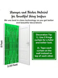 Xtralarge Green Foil Fringe Curtain 3.2x8ft Pack of 2 for Party Decor