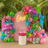 Tropical Flamingo Balloon Garland Kit For Summer Luau Birthday Decorations
