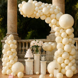 150-Piece Sand and White Balloons in Various Sizes for Garland and Arch Decor