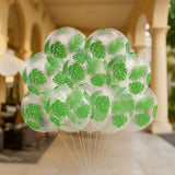 50 Pc 12 Inch Palm Leaves Latex Balloons Clear Jungle Leaf for Hawaiian and Jungle Party