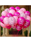 30PCS Sweet 10 Birthday Balloons 12" Pink & Hot Pink with Confetti