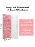 Holographic Rose Gold Backdrop 3.2x8 Ft Fringe Curtain for Party Decor