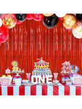 Iridescent Red Fringe Curtain 2pcs 6.4x8ft Party & Carnival Decor