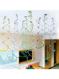 Green & Orange Party Swirl Decorations 20pcs for Birthday & Events