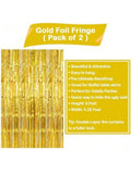 Xtralarge Gold Foil Fringe Curtain 2pcs 6.4x8ft Party & Event Decor
