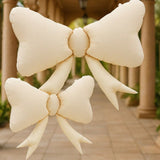4 Pc Large Cream White Bow Balloons for Bow-Themed Birthday Party Decor