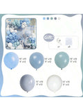 Dusty Blue Grey Balloon Garland Kit 112 pcs for Birthday Wedding