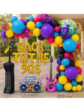 101-Piece 90s Party Set with Disco Ball, Boom Box, Guitar & Balloons